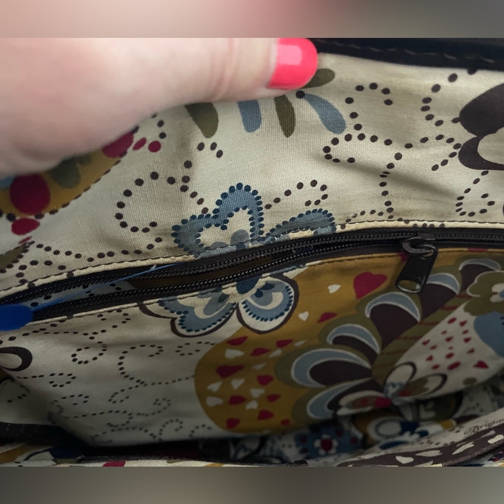 Brighton Rafia Multi-toned Purse with Brown Crocodile Trim and Silver Hardware - Picture 8 of 16
